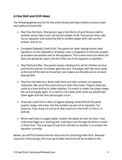 sample text for homeschool math guide